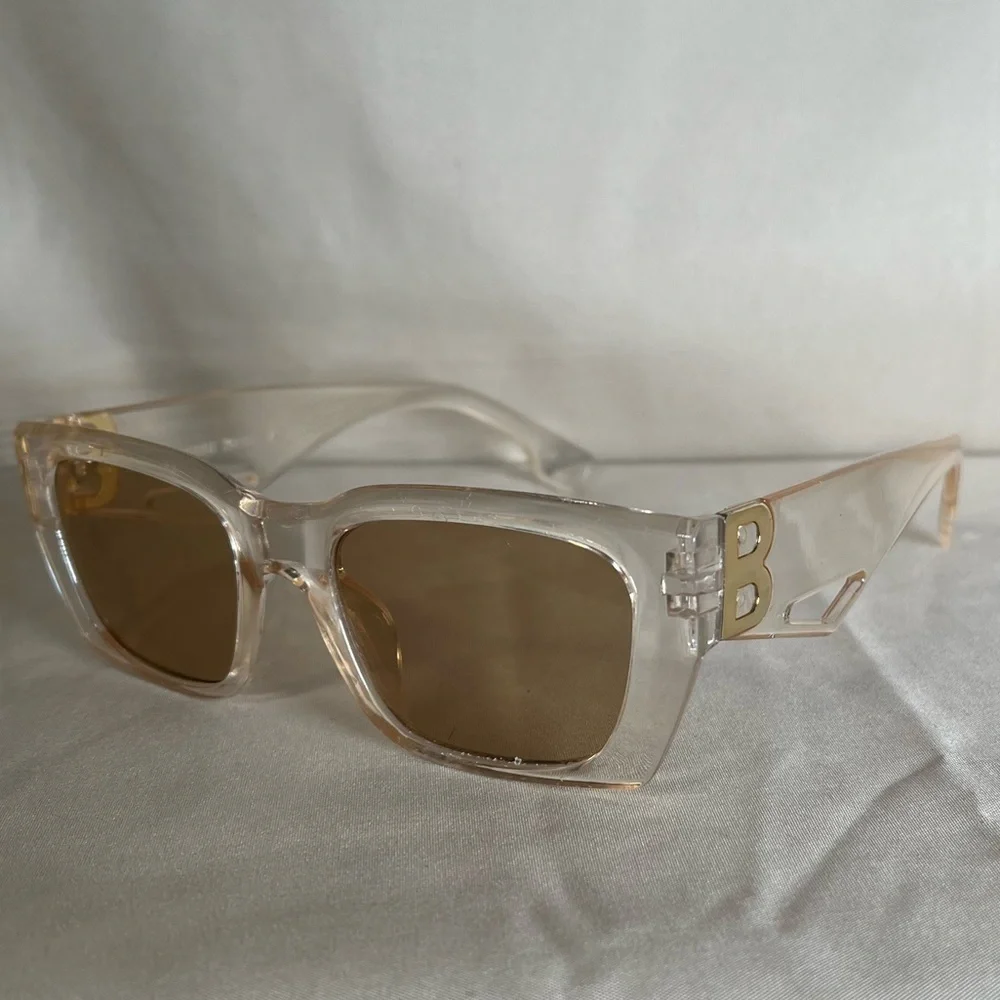 Transparent Sunglasses with Gold Intial B Accents - Picture 1 of 4